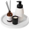 ComfyHarbor Vassoio portaoggetti rotondo in silicone con base antiscivolo, per organizzare bagno, cucina e soggiorno, organizer flessibile e facile da pulire per tutti i giorni (bianco 18)