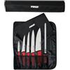 Pirge Duo Set Coltelli 7 Pezzi con Borsa - Manico Antiscivolo Bi-Materia - Set Chef Professionale - Acciaio Inox Pro Ultra-Affilato
