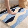 BLESWIN Tappeto Bagno Antiscivolo Lavabile, Microfibra Soffice, 40x60cm Blu | Tappeto Doccia Assorbente, Tappeto Scendi Doccia, Morbido Soffice, Fondo in TPR, Asciugatura Rapida, Per Doccia e Vasca