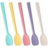 Thinp 5 cucchiai per uova, per cereali, gelato, in silicone, colorati, piccoli, per latte macchiato, riutilizzabili, per marmellata, yogurt, caffè, 15,2 cm, multicolore