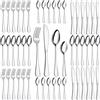 PionStar Set di posate da 48 pezzi, in acciaio inox, per 12 persone | Include coltelli, forchette, cucchiai e cucchiaini, lavabili in lavastoviglie/lucidati a specchio, set di posate per cucina