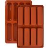 Generic 2 stampi in silicone a 8 cavità per barrette di cereali, rettangolari | Energy Bar Baking, Chocolate Brownie use, Mini stampo per torta, superficie antiaderente, 8 cavità per stampo