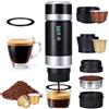 Yaskyly Macchina Caffè Portatile 3 in 1, 20 Bar Macchina per Espresso Portatile Macchina Espresso Portatile Compatibile con Capsule Piccole/Grandi e Caffè Macinato, Auto-Riscaldamento, Caffettiera Portatile