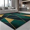 Generico Tappeto Da Soggiorno A Pelo Corto, Moderno Astratto Geometrico Tappeto Antiscivolo Lavabile Soffice Adatto - Per Soggiorno Camera Da Letto E Sala Da Pranzo Verde Smeraldo,140 x 200 cm