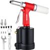 VEVOR Kit Rivettatrice Pneumatica, Ugelli da 2,4mm 3,2mm 4,0mm 4,8mm 6,4mm | Pistola per Rivetti, Forza di Trazione 1780 kg, Sistema a 3 Griffe, Utensile Pneumatico per Auto, Edilizia e Industria