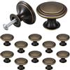 LXUEJIE 12 pomelli vintage per mobili, bronzo anticato, rotondi | Pomello rotondo per cassetti da cucina, 30 mm, in stile antico, per armadi e cassetti