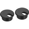 QUARKZMAN 2 Pezzi Copriforo Per Scrivania Da 1.5 Pollici 38mm Per Cavi Nero | ABS Plastica, Copertura Rotonda Foro Scrivania Organizzatore Cavi, Casa Ufficio Computer Tavolo
