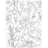 XYZshop Carta da parati autoadesiva rimovibile in bianco e nero con stampa botanica, stacca e attacca, facile da installare per pareti d'accento, camera da letto, ufficio, 43,9 x 299,7 cm