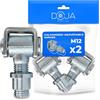 DOJA Barcelona Cerniere Regolabili per Cancello Ferro DOJA Barcelona - M12 - Pack 2 - Cardini Porta da Giardino, Protezione Anti-Corrosione, Buona Aderenza, Cerniere Saldabili Resistenti, Cardini Regolabili