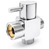 Topolenashop Valvola Deviatrice 3 Vie per Doccia in Ottone Cromato - Deviatore Rubinetto Ricambio con Attacco Asta 3/4 e Attacchi Acqua/Soffione 1/2 per Sistemi Doccia Bagno Compatibili | 79353