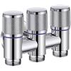 Gvrxec Valvola angolare a 3 vie G1/2, in acciaio inox, 1 ingresso e 3 uscite, valvola di deviazione multifunzione con blocco singolo, valvola ad angolo, distributore d'acqua per cucina, bagno, lavatrice