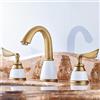 BiaoTeng Rubinetto Vintage Bagno Lavabo e Bidet Miscelatore a Tre Fori con Due Manopole, Caldo e Freddo Miscelatore Lavabo Bagno Retro Ottone