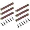 PATIKIL 6 Pezzi Maniglie Per Cassetti In Pelle 5.6 Marrone Chiaro | Con Lamiera Di Ferro, Maniglie Per Baule In Cinghia Di Pelle, Pomelli Per Mobile, Hardware Di Ricambio, Con Viti Da 18mm