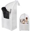 WADUBI Borsa da Toilette Verticale Impermeabile, Porta Pennelli da Trucco Pieghevole, Organizzatore per Cosmetici e Spazzolino da Denti per Viaggio (Bianco-1 pezzo)