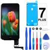 Brinonac Display per iPhone 7 Plus Nero 5,5" Schermo LCD Sostituzione Digitizer | Schermo LCD HD, 3D Touch sensibile, robusto duraturo, kit riparazione, vetro protettivo, guarnizione per schermo cellulare