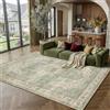 PureCozy Tappeto Salotto 160x230cm Verde Antiscivolo | Lavabile in Lavatrice, Vintage, Tappeti, Camera da Letto, Grande, Carpet, Cameretta, Scendiletto, Ufficio, Pelo Corto