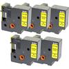 Prestige Cartridge Nastro per Etichette, Sostituisce 45808/S0720880, 19mm x 7m, 5 Pezzi, Nero su Giallo