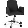 HJH Office 723032 da soggiorno FLOW da ufficio in tessuto nero girevole imbottita con ruote e funzione basculante, regolabile in altezza