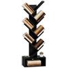 VOUNOT® Libreria ad Albero, Scaffale a 6 Ripiani 38x19x113cm, Nero | Porta Libri, Riviste e CD, Libreria Verticale Salvaspazio, Antiribaltamento, per Soggiorno, Camera da Letto e Ufficio