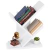 VOUNOT® Libreria ad Albero, Scaffale a 2 Ripiani 30x16x40,5cm, Bianco | Porta Libri, Riviste e CD, Libreria Verticale Salvaspazio, Antiribaltamento, per Soggiorno, Camera da Letto e Ufficio