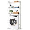 Relaxdays Scaffale per lavatrice, bianco | 3 ripiani, sopra WC, legno, MDF e acciaio, HLP 166x63x25 cm