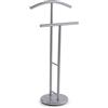Versa Begna Servo Muto Moderno Multifunzionale con 2 Grucce o Appendini per Abiti da Uomo o Donna, Misure (A x L x P) 100 x 28,5 x 45 cm, Acciaio, Colore Grigio