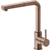 Newform - Real miscelatore lavello con bocca girevole ed estraibile [PVD brushed copper bronze] - 63425.59.067