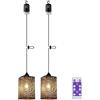 YIKEGE LICHT 2 lampade a sospensione con batteria industriale, decorative a batteria, lampada da soffitto senza alimentazione, alimentazione fuochi d'artificio, paralume notturno, lanterne per giardino, balcone,
