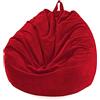 FANSU Copertura per Poltrona Sacco Puff Poltrona Senza Riempimento, Tinta Unita Pouf Poltrona con Zip Poltrona a Sacco per Adulti e Bambini Interni, Casa, Soggiorno (85x110cm,Rosso Rubino)