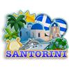 Quwsne Magnete da frigorifero Santorini Grecia magnete da frigorifero souvenir di viaggio città regali turistici 3D monumenti classici fatti a mano artigianato decorazione della casa -1708