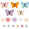 Ticeyubime 15 Pezzi Patch a Stiro Farfalla Fiore Stella, Toppe Termoadesive per Bambini e Adulti per Abbigliamento, Jeans Quotidiani e Progetti Creativi Fai da Te