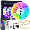 HOVVIDA Striscia LED 5m, LED, Luci LED, 1x5m, LED RGB Migliorata | Striscia LED Con PCB In Rame Puro, 150 LED, 30 LED/Metro,APP, Telecomando, LED Per Camera Da Letto, Soggiorno, Festa