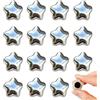 Frizlryem Set di 15 calamite decorative per frigorifero a forma di stelle argentate, 3D, per cucina, ufficio, aula, armadietto, armadietto, lavagna magnetica, lavagna, per bambini e casa