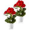 PASCH Fiori artificiali (gerani (rosso))