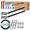SOLEILUX Set Stendibiancheria da Balcone con 2 Staffe da 60cm in Ferro, Filo 20 Metri e Kit di Montaggio Incluso (Filo verde plastificato)
