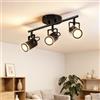 LVWIT Faretti da Soffitto Neri, 3 Luci, GU10, Alluminio (Lampadine Escluse) | Faretto Binario LED da Soffitto, Rotazione 350°/180°, Design Moderno, Stile Industriale, per Cucina, Soggiorno, Corridoio