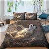 Generic Set Copripiumino Una Piazza e Mezza 200x200 cm Suricato Biancheria da Letto Animali Adorabili in Morbido Microfibra 3 Pezzi 1 Copripiumino e 2 Federe 50x80 cm con Cerniera G/1498