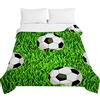 Chickwin Trapuntino Copriletto Trapuntato Goffrato Primaverile Estivo Matrimoniale, Leggera 3D Calcio Stampa Coperta Estivo Trapunta per Camera da Letto Singolo Una Piazza (230x280cm,Erba Verde)