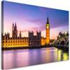 Feeby Quadri Camera Da Letto - Stampa su Tela - Quadro Moderno Soggiorno - Londra Big Ben Panorama della città - 60x40 cm - Decorazione Da Parete