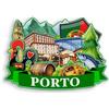 Quwsne Magnete da frigorifero Porto Portogallo magnete da frigorifero souvenir da viaggio in città regali turistici 3D classici punti di riferimento artigianali fatti a mano decorazione della casa