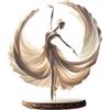 Shamoparty Affascinante ballerina 2D in acrilico, decorazione da tavolo da donna, moderna decorazione da scrivania con supporto