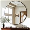 BEAUTYPEAK Specchio rotondo, 75 cm, con cornice in lega di alluminio, vetro HD che può essere appeso, adatto per arredare la casa, il bagno e la toeletta, nero