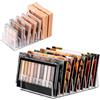 HingtTraum Set 2 Organizer Trucco Acrilico, 7 Scomparti, Trasparenti per Palette | 2 organizer trasparenti con 7 scomparti per palette, ombretti e cosmetici, in due misure per un trucco sempre ordinato