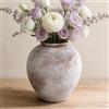 YheenLf Vaso Rotondo per Fiori, Vasi in Ceramica, 10.5×9.5×21 cm, Marrone | Centro Tavola Moderno, Vasi Decorativi per Erba Pampa, Vaso Vintage Rustico, Decorazioni per Tavolo, Soggiorno, Bagno