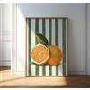 Baibexing Decorazioni Murali Con Frutta Arancione, Stampe Di Poster Con Frutta Arancione, Quadri Su Tela In Stile Rustico Per La Cucina, Arte Culinaria Di Tendenza, Arte Retrò Per La Cucina A1 50X70Cm Senza Tel