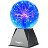 Theefun Sfera al Plasma 6 Pollici, Lampada al Plasma Magica Touch e Sound, Plasma Ball Interattivo Educativo di Fisica, Lampada Plasma Decorativa per Feste e Regalo di Compleanno (Bleu)