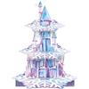 YINcrinx Alzata per torta a tema Frozen, tavolo dei dolci con fiocchi di neve invernali, decorazioni per feste con torre per torte a forma di castello