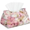 Ginfult Scatola decorativa rettangolare per fazzoletti, in finta pelle, impermeabile, con effetto marmo rosa, dorato, per bagno e casa