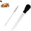 Zpeiran Siringa per Marinare con Spazzola Pulente in Acciaio Inox, 1 Pezzo Grande con 1 Aghi, Contagocce Olio per Carne Turchia Pollo, Kit Cottura BBQ per Grigliate E Forno - Accessori Cucina