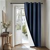 Deconovo Tenda Oscurante Termica con Occhielli - Pesante, Doppio Strato Isolante per Freddo e Caldo, Antivento, per Finestre e Porte, 140x240 cm, Blu Navy Retro Bianco, 1 Pannello